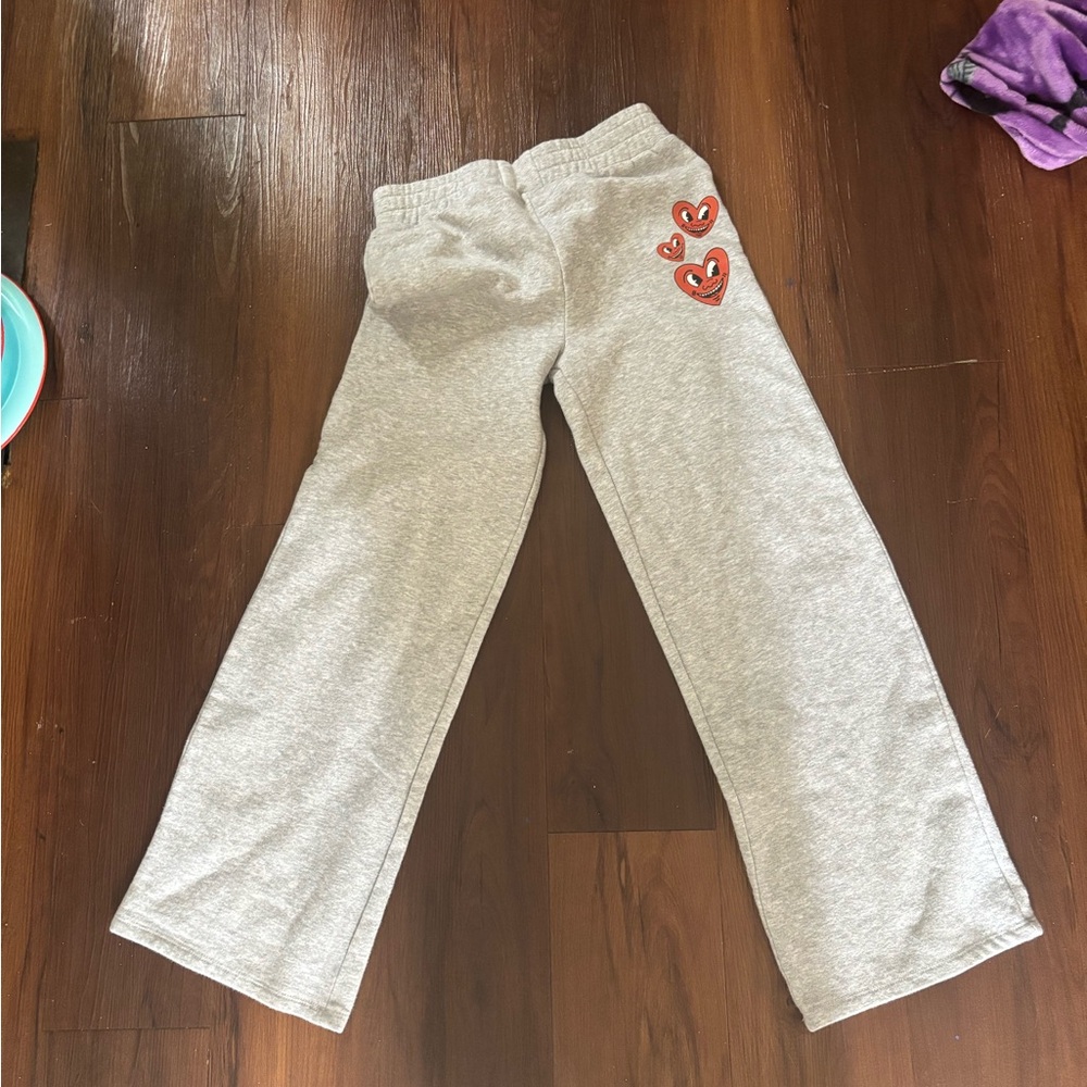 Keith Haring Sweatpants with Heart Patches